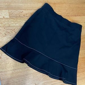 Black Flare skirt with white stitching no zip, elastic